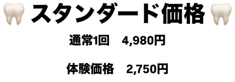 スタンダード価格、体験価格
